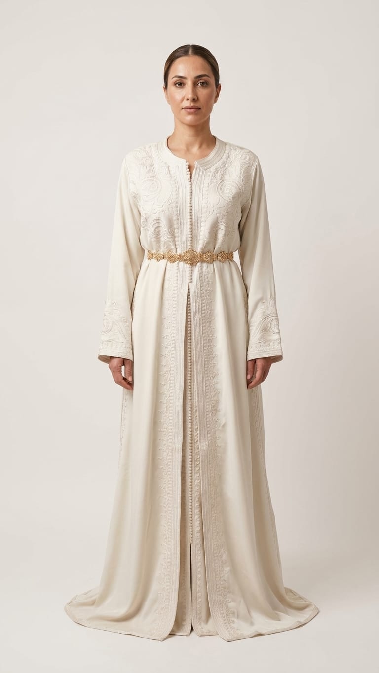 Marokkanisch Kaftan in weiß 