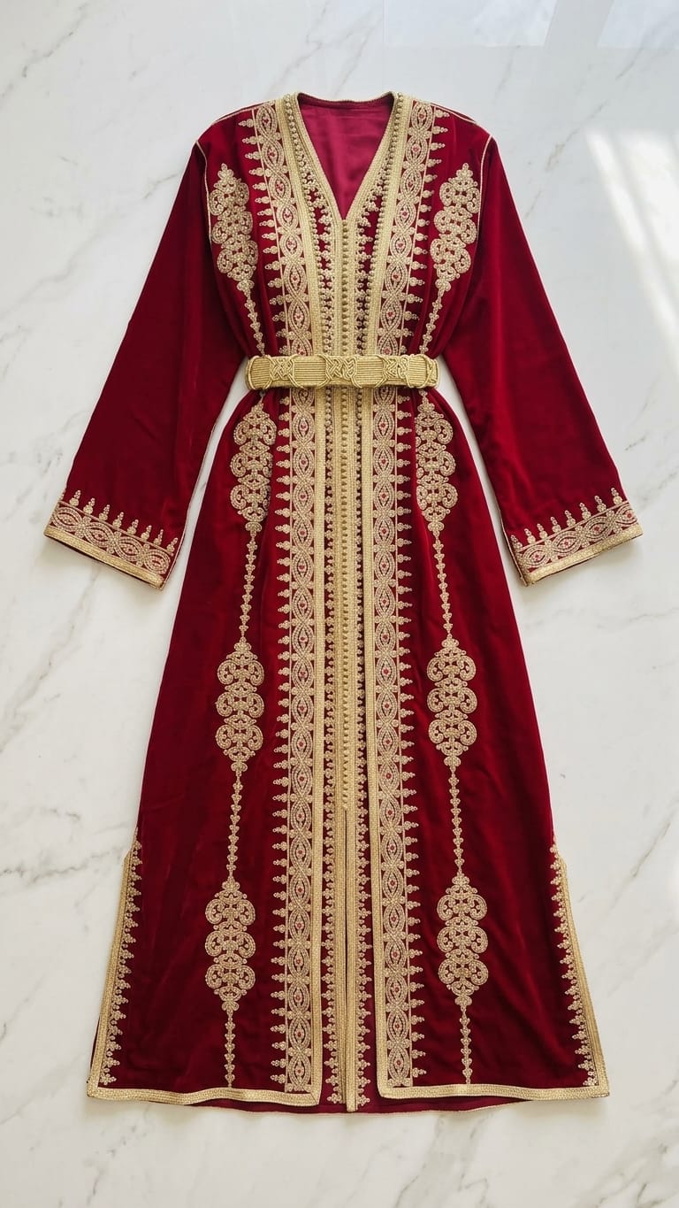 Kaftan Rot muslimische Kleidung Ramadan Hochzeit Verlobung besondere Anlässe