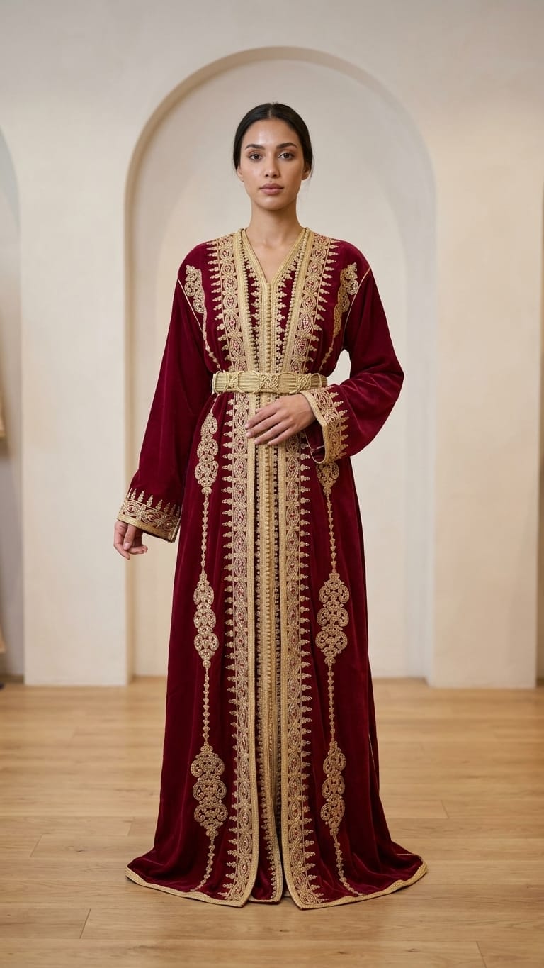 Kaftan Rot muslimische Kleidung Ramadan Hochzeit Verlobung besondere Anlässe