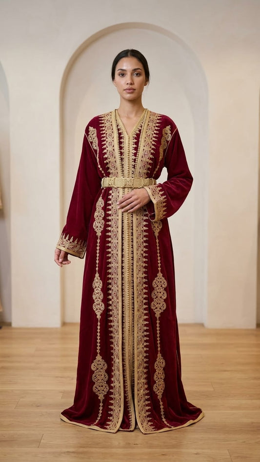 Kaftan Rot muslimische Kleidung Ramadan Hochzeit Verlobung besondere Anlässe