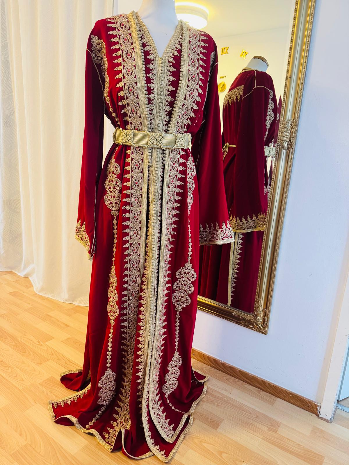Kaftan Rot muslimische Kleidung Ramadan Hochzeit Verlobung besondere Anlässe