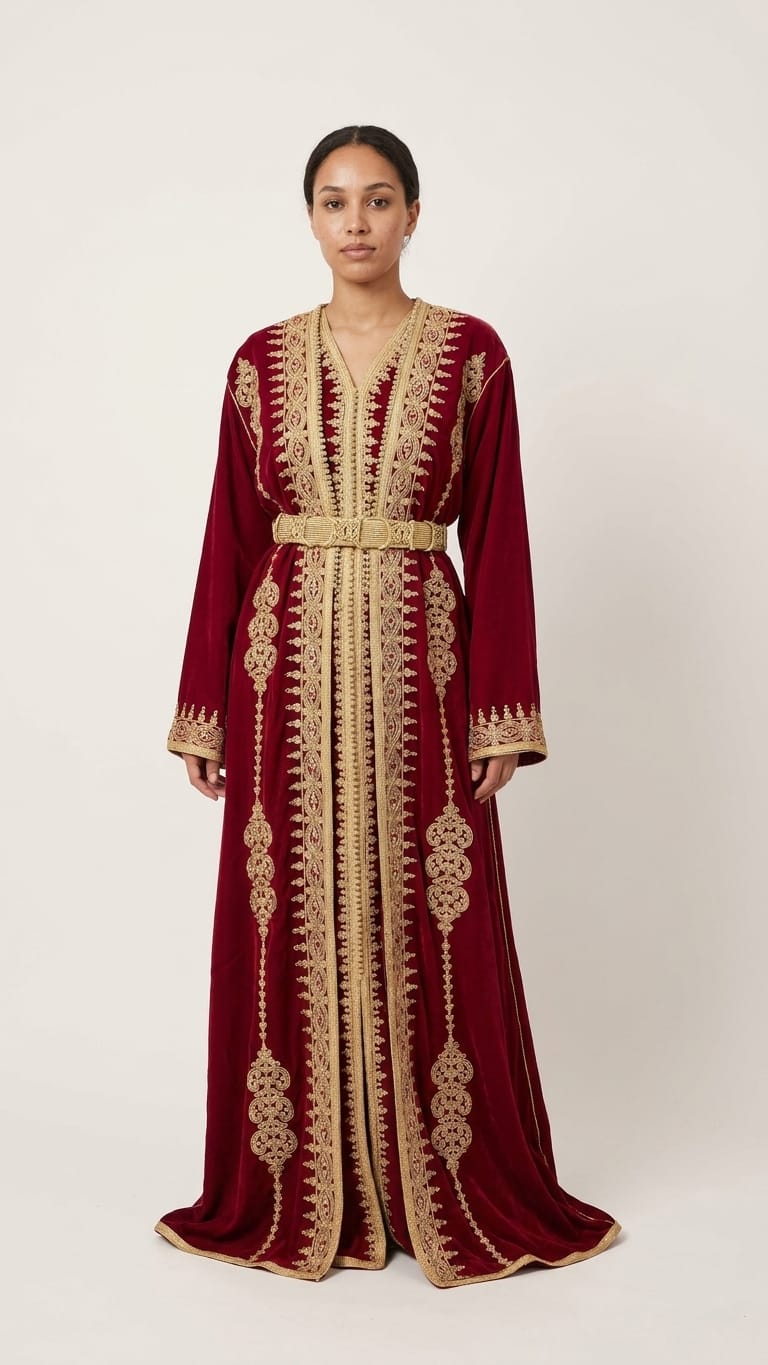 Kaftan Rot muslimische Kleidung Ramadan Hochzeit Verlobung besondere Anlässe
