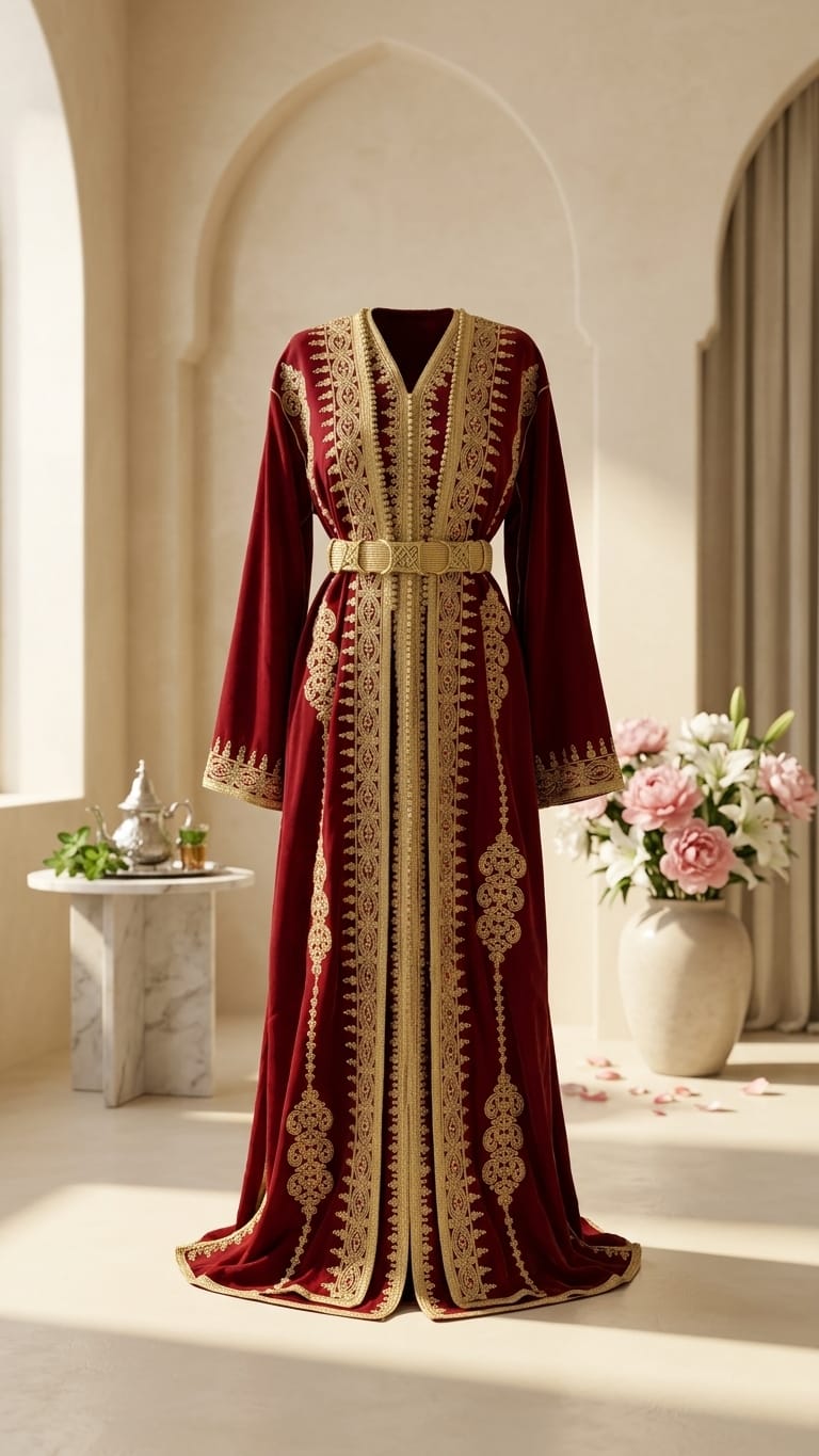 Kaftan Rot muslimische Kleidung Ramadan Hochzeit Verlobung besondere Anlässe